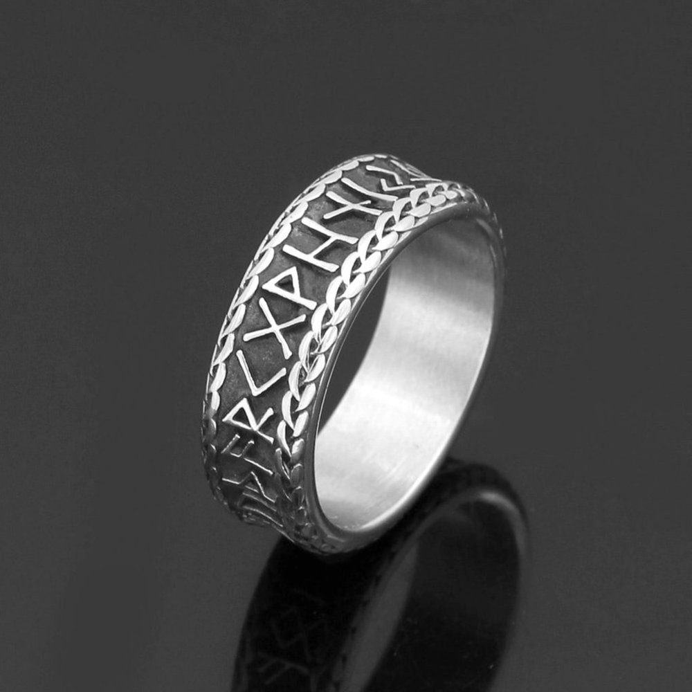 Viking Letter Titanium Steel Ring Men's Stainless Steel
